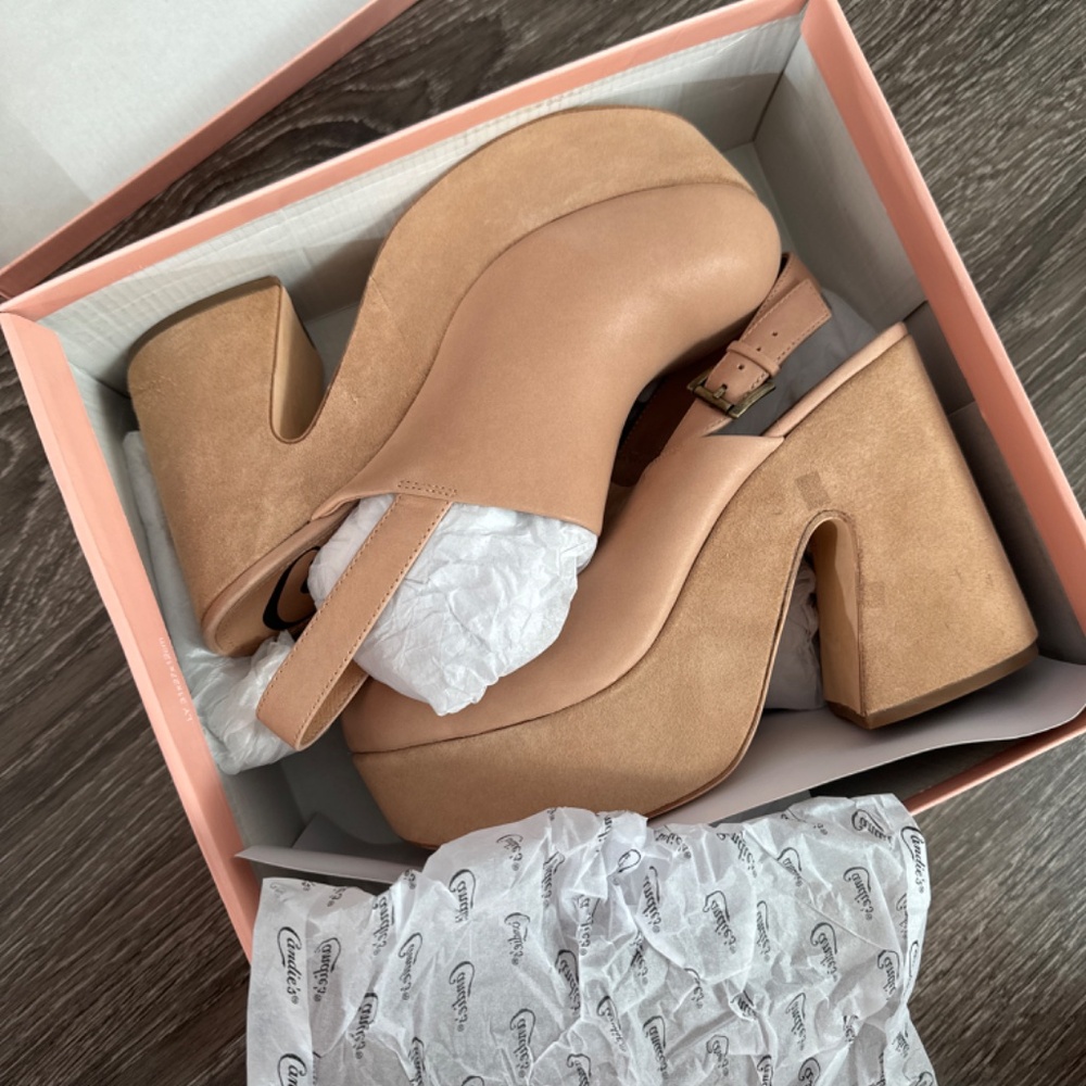 Candies Lushy Platform Heel Natural Women’s 10 - Picture 4 of 7